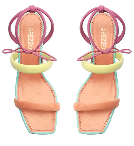 Arezzo Women's Lenny Mid Sandal, Multicolor, Size 9.5 #TOP3