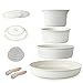 Ilimiti Induction Batterie de cuisine avec Poignées Détachables, Empilables Antiadhésive Granit Sets de poêles et casseroles avec Couvercles, Peu encombrant Poêle à frire Sans PFOA