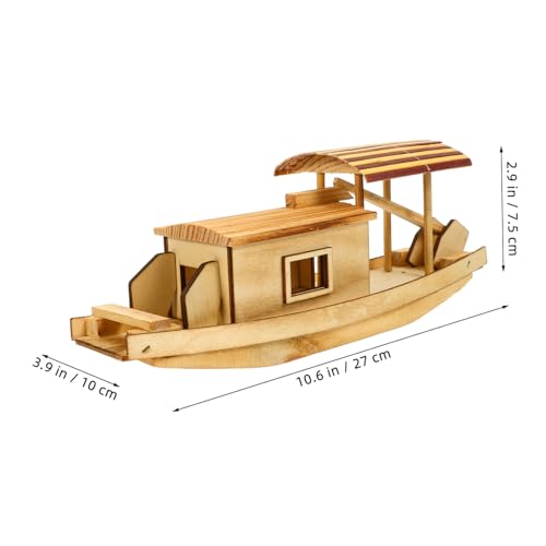 BESPORTBLE Modellboot Aus Holz Boot Ornament Dekoration Tischboot Holzbootfigur Für Wohnzimmer Schlafzimmer Büro Schrankdekoration Kanu Modell