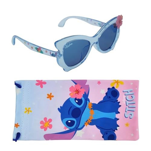 ARKAID Stitch Kids Sunglasses Stylish Comfortable & Durable UV-Protective Kids Glasses With Soft Carrying Case - Officially-Licensed Disney Lilo and Stitch Merchandise