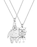 HOFOYA A pair Spongebob and Patrick Star Necklace,Sisters Necklace Set 2,Best Friend Pendant of 2 BF