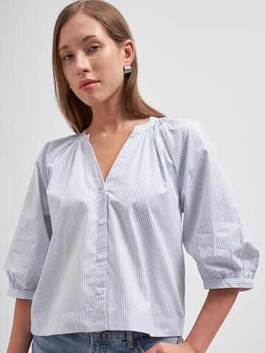 Image of Tokyo Talkies Women Tops for Woman|Women Oversized Fit Crop Top Shirt|Comfortable Premium Korean Button Down | Workwear Top for Office & Casual Outfit