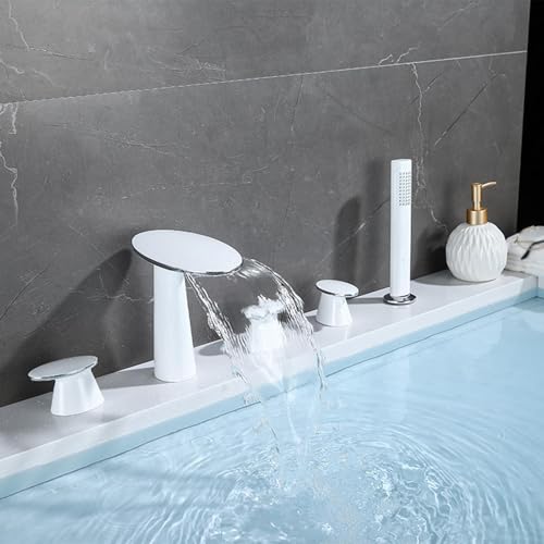Ensemble de robinetterie de bain cascade à douchette extractible pratique - 5