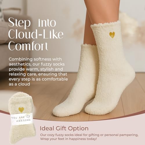 Image of American Trends Fuzzy Socks for Women in Gift Box, Ultra-Soft Cloud Sleep Socks Gifts for Women, Ready to Gift