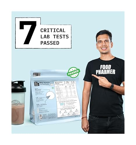 Image of ONLY WHAT'S NEEDED By Food Pharmer - Cocoa Edition | Whey Protein Concentrate 1kg | 24g per scoop + Metal Shaker 750ml | Stainless Steel | BPA-Free Cap
