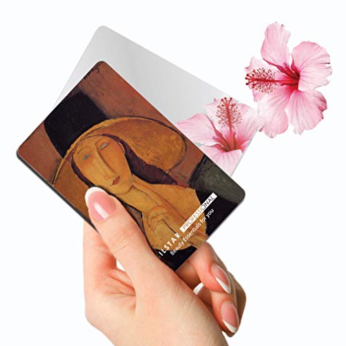 SILSTAR PROFESSIONALコンパクトカードミラー 壊れないアクリルメイクアップミラー ウォレットケース用バニティミラースモール トラベルハンドバッグ ハンドヘルドコンパクトポケットミラー_Amedo Modigliani_Jeanne Hebuterne in a Large hat 120