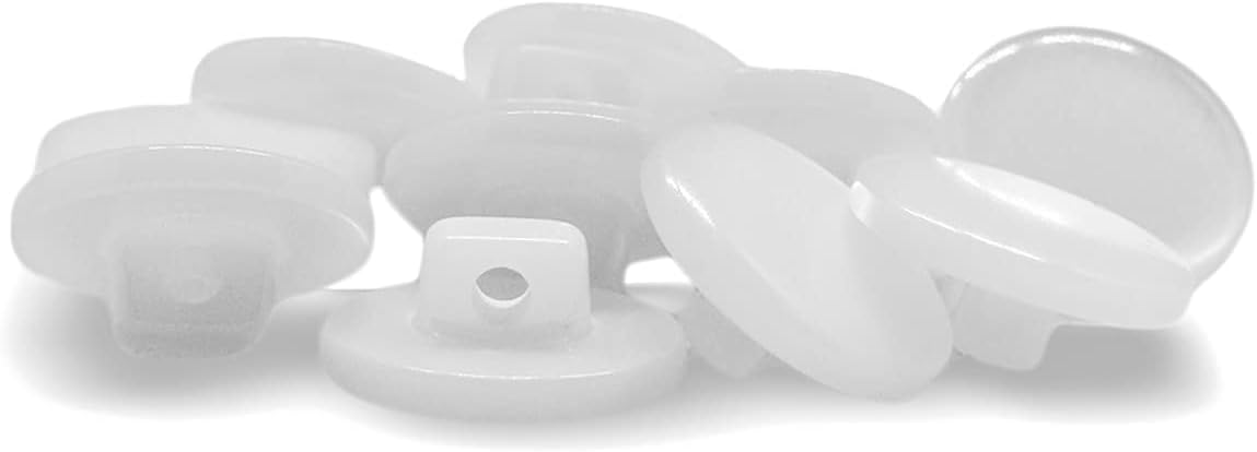 Flat Bridal Trim and Bustle Buttons Includes 11 Buttons Measuring 14mm (Slightly More Than 1/2 Inch or 22L), Shiny White, 11-Buttons
