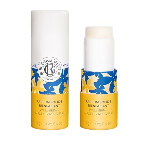 Roger&Gallet – Perfume Sólido Vanille Soleil en barra – Floral ambarado gourmand – Relajante, adictivo – Formato mini para todo el día – Vainilla, jazmín, ylang-ylang, haba tonka – Perfume sin alcohol