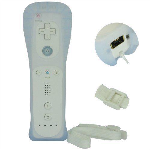 eForBuddy Remote Controller with Silicone Skin Case for Nintendo Wii, White