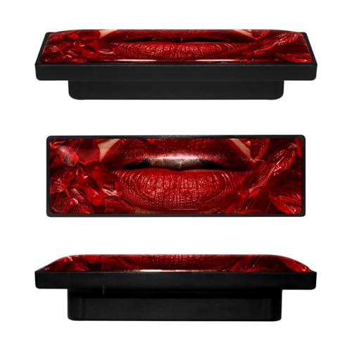 4 Pack 3.6inch Length Black Kitchen Cabinet Knobs Stainless Steel Drawer Knobs Bedroom Dresser Knobs for Men Women Girls, Nursery Knobs