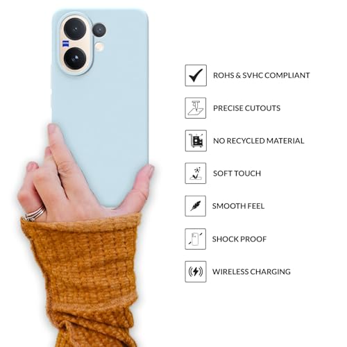 Image of SPRIG Compatible with Vivo V60 Premium SilkTone Back Cover Drop Tested Shock Proof Mobile Case for Men, Women, Boys and Girls with Camera Protection (Light Blue)