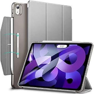 ESR Kompatybilny z iPadem Air 5 generacji i iPadem Air 4 generacji (10,9 cala), trzy klapki Smart Case z zapięciem, seria Ascend, szary