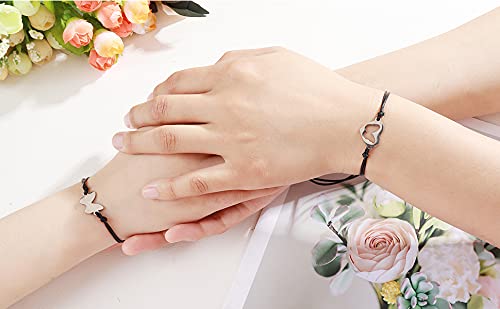 Image of HUASAI First Day of Kindergarten Bracelet Mommy and Me Back to School Bracelet Heart Matching Wish Bracelets Set Kindergarten Graduation Gifts