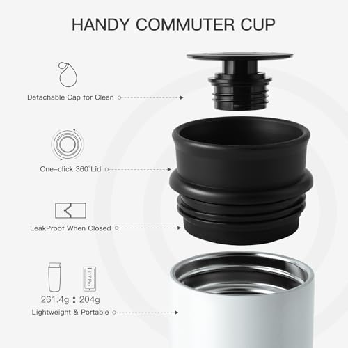 Ahorra 26% en taza de café de viaje con tapa 360° - $13.99