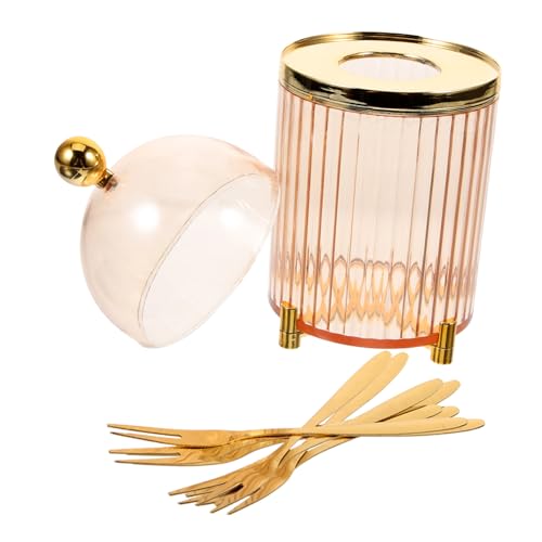 SOLUSTRE Gold Fruit Forks 4pc Dessert Fork Set Easy to Use Portable Reusable for Parties