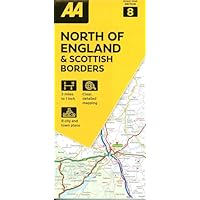 Road Map North England & Scottish Borders (AA Road Map Series 8) (AA Road Map Britain) Map - Folded Map. 3 miles to 1 inch.