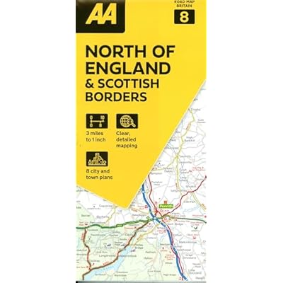Road Map North England & Scottish Borders (AA Road Map Series 8) (AA Road Map Britain) Map - Folded Map. 3 miles to 1 inch.
