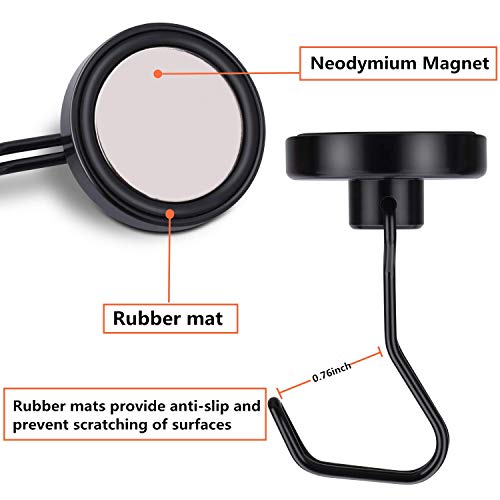 image for Harmiey Magnetic Hooks 100LB Cruise Refrigerator Heavy Duty Neodymium 