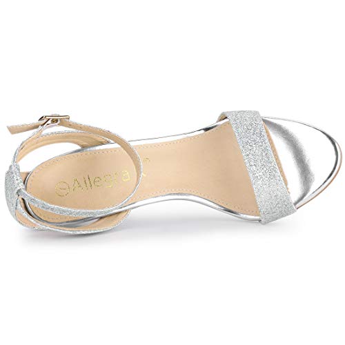 Allegra K Women's Glitter Ankle Strap Stiletto High Heel Sandals4