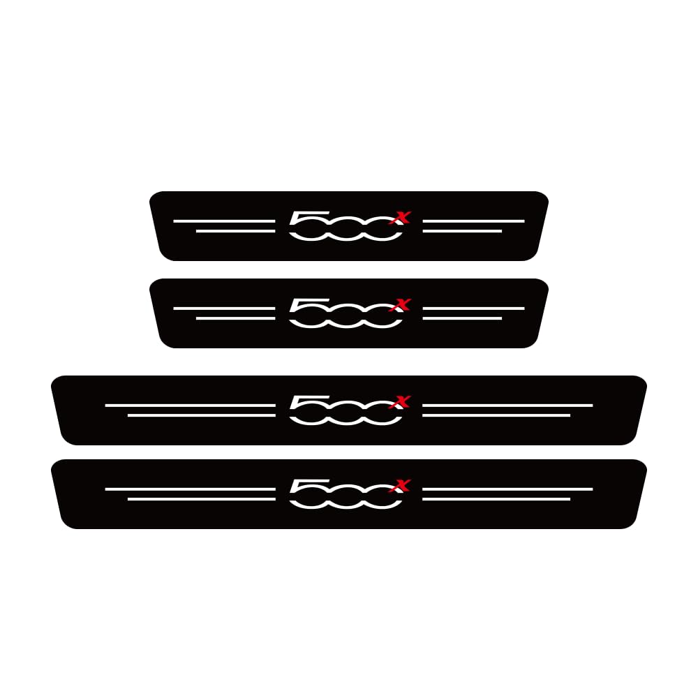 SDYAYFGE 4Pcs Kick Plates Car Door Sill Protector,for Fiat 500 X