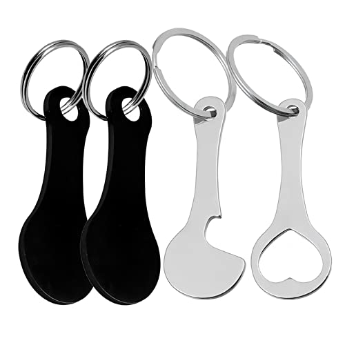 Skyzone 4 Pezzi Gettone per Carrello della Spesa, Portachiavi Portatile Accessori Decorativi per Trolley Carrello della Spesa Carrello del Supermercato Chiave Chiave di Rilascio del Carrello