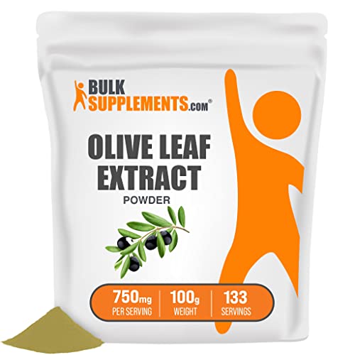 Bulksupplements.com Olive Leaf Extract Powder - Herbal Supplement Powder, Antioxidants Source - Gluten Free - 750Mg Per Serving, 133 Servings (100 Grams - 3.5 Oz) #TOP17