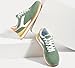 LUCKY STEP Women's Platform Fashion Sneakers Suede Colorful Colorblock Stylish Retro Casual Neutral Tennis Running Footwear Walking Shoes(Green,8 US)
