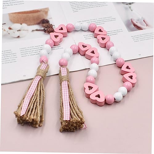 Guirnalda de cuentas de madera rosa de San Valentín ideal para decorar bodas románticas 3