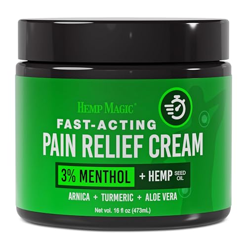 Image of Super Natural Goods Pain Relief Cream Hemp Cream Maximum Joint & Muscle Strength Menthol Rub 16 oz