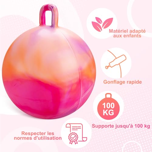 Hopperball pour enfants de 6 à 9 ans ballon sauteur robuste - 4