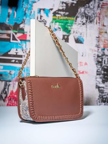 Image of ZOUK Small Shoulder Bag Bag for Women | Stylish Vegan Leather Shoulder Bag with Gold Chain Handle | Water-Resistant | Chic & Handcrafted Purse |