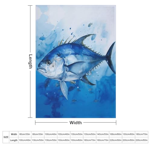 Couverture en flanelle haut de gamme imprimé poisson bleu texture légère - 3