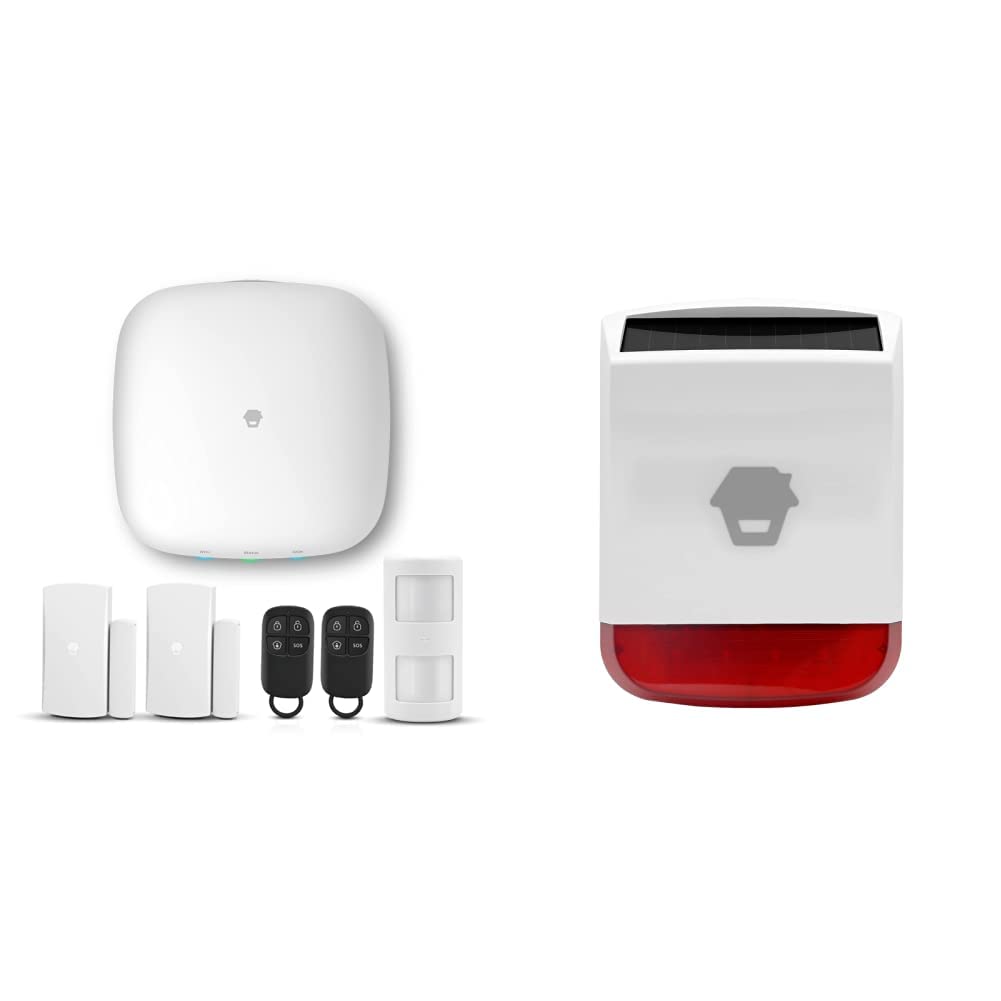 Chuango LTE-400 - Allarme domestico senza fili con sirena - Sistema di sicurezza domestica & SPS-260 Sirena solare wireless - Allarme antifurto con luce stroboscopica lampeggiante rossa