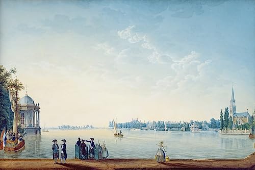 Toile Zwolle rives de l'Ijssel affiche art portrait Anton Ignaz Melling 60x90cm