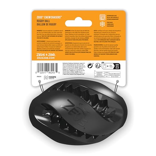 Zeus Chew Chasers Treat Rugby Ball Black 12.5cm - Image 3