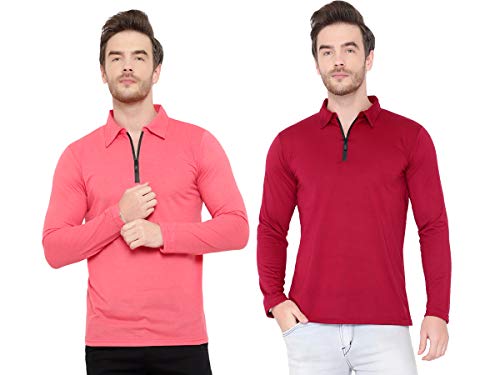 Image of Men's Full Sleeve Zip Collared Neck Pack of 2