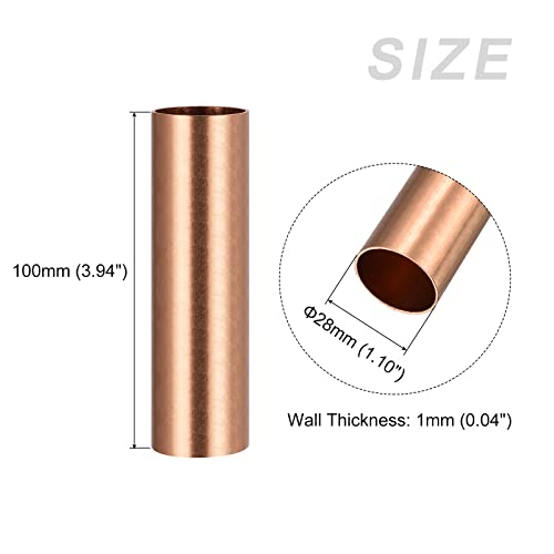 METALLIXITY Kupfer Rohr (28mm ADx1mm Wand T x 100mm L) Gerade Schläuche - für Haus Einrichtung Maschinen Selbstbau Kunsthandwerk