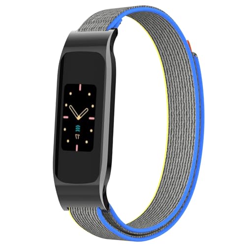 For Fitbit Luxe �����o���h �ی�t���[����̌^ �x���g �}�W�b�N�e�[�v�� �ʋC�i�C�����o���h �E���ȒP �X�|�[�c�o���h �ȒP���t�� �j�����p (�u���[+�O���[)