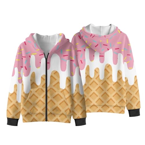 Girl's Fashion Hoodies Long Sleeve Zip Up Unisex Kids Pullover Sweatshirts Hooded with Pockets3