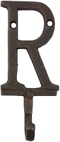 Vista 2 de Handcrafted Nautical Decor Gancho de pared rústico de cobre con letra R alfabeto, 6 pulgadas