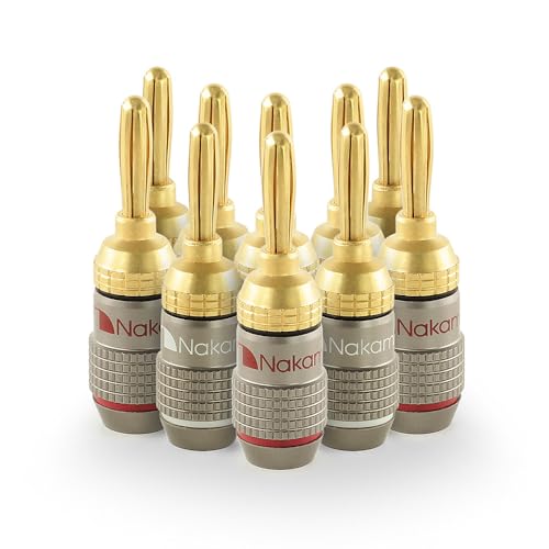 Image of Nakamichi FanLock Excel Series 24k Gold Plated Banana Plugs, 10-18 AWG
