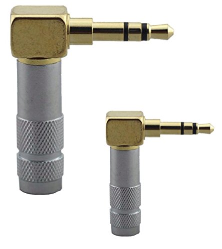 Conector soldado macho ángulo recto 3.5mm oro x2 miniatura 1