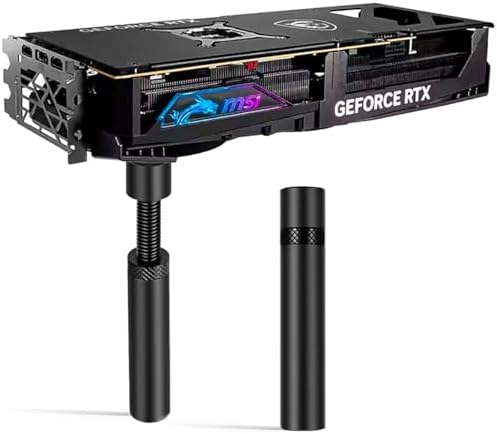 QUOHE Graphics Card Holder, GPU Support Vertical Graphics Card Holder, Magnetic Video Card Holder, Black Aluminum (Adjustable Height 72-120mm)