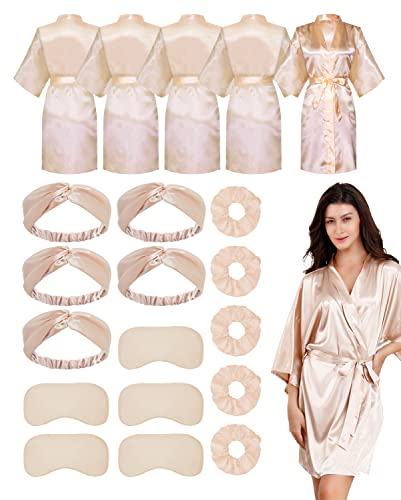 Image of EPLAZA 20 Pcs Bride Bridesmaid Robes Women Satin Robe Wedding Bridal Party
