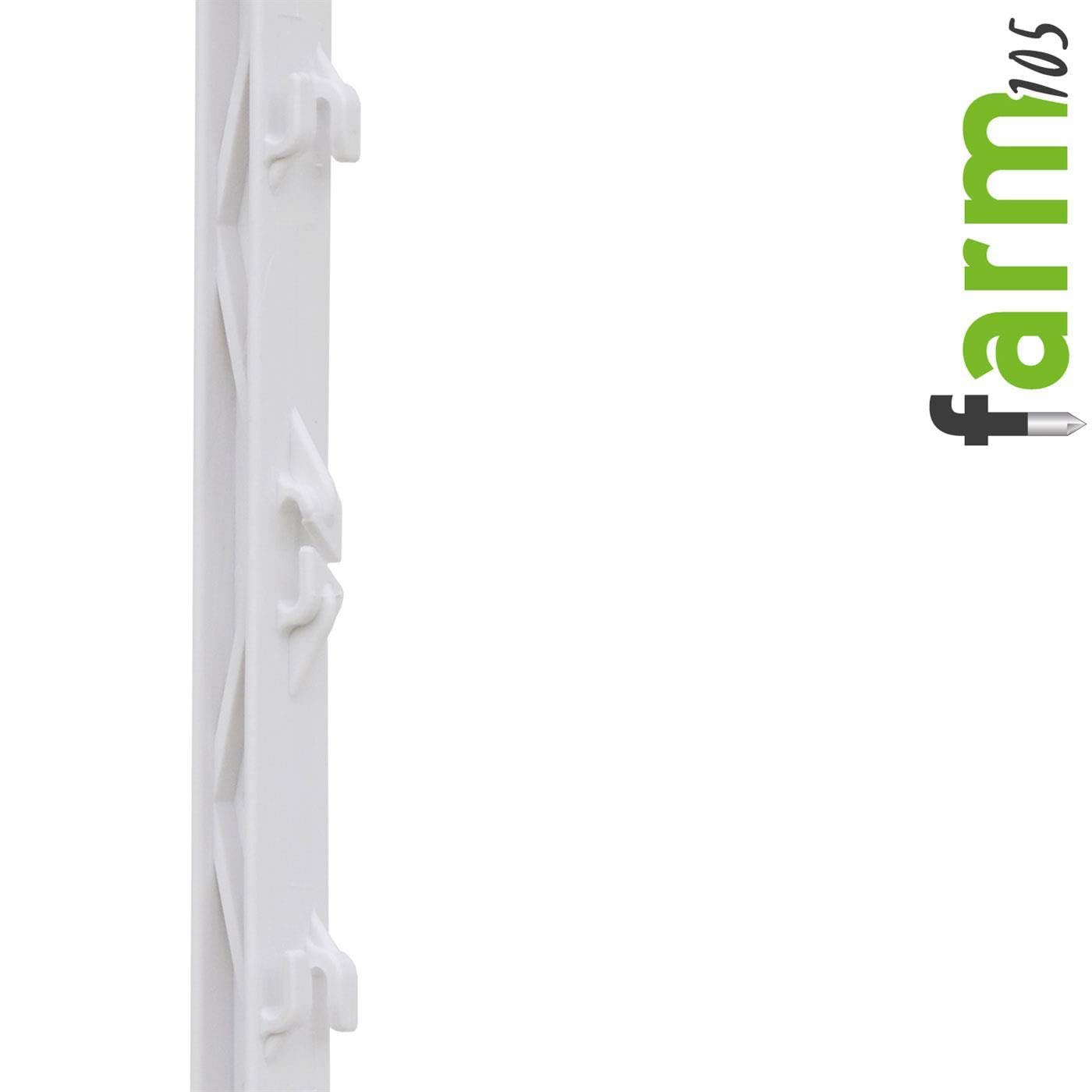 VOSS.farming Weidezaunpfähle 105cm, Zaunpfosten, 8 Ösen, verzinkter Stahlnagel, weiß