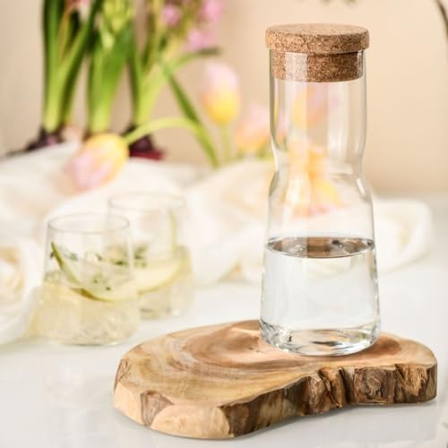 Image of Krosno Water Carafe with Cork Stopper, 33.8 oz, Splendour Collection