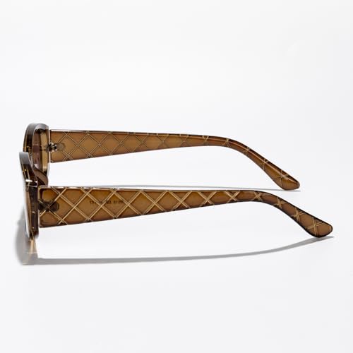 Square Sunglasses for Women Men Retro Checkerboard Pattern Lens Vintage Shades for Driving Beach Travel Daily Outdoor Use3