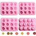Tebery 12 Cavity Flowers Silicone Cake Bread Mold, Non Stick Candy Molds - Set of 4