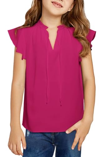 Image of DOKOTOO KIDS Girls Short Sleeve Blouse Dress Shirt Top Size 7-15 Years Old