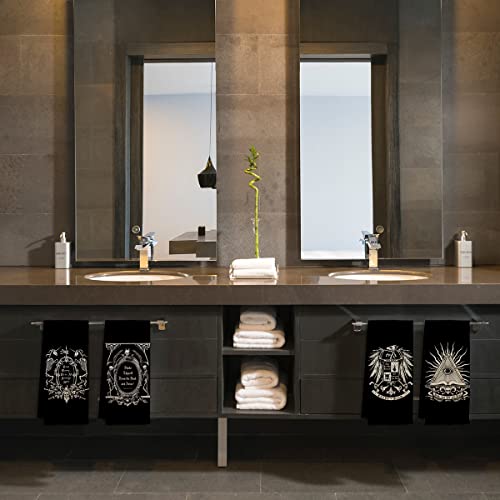 Dark Memento Mori The Undead Gothic Macabre Art Kitchen Towels Dish Towels Set Of 4,Gothic Skull Halloween Kitchen Hand Towels,Skull Lovers Gifts,Tarot Lovers Gifts #TOP3